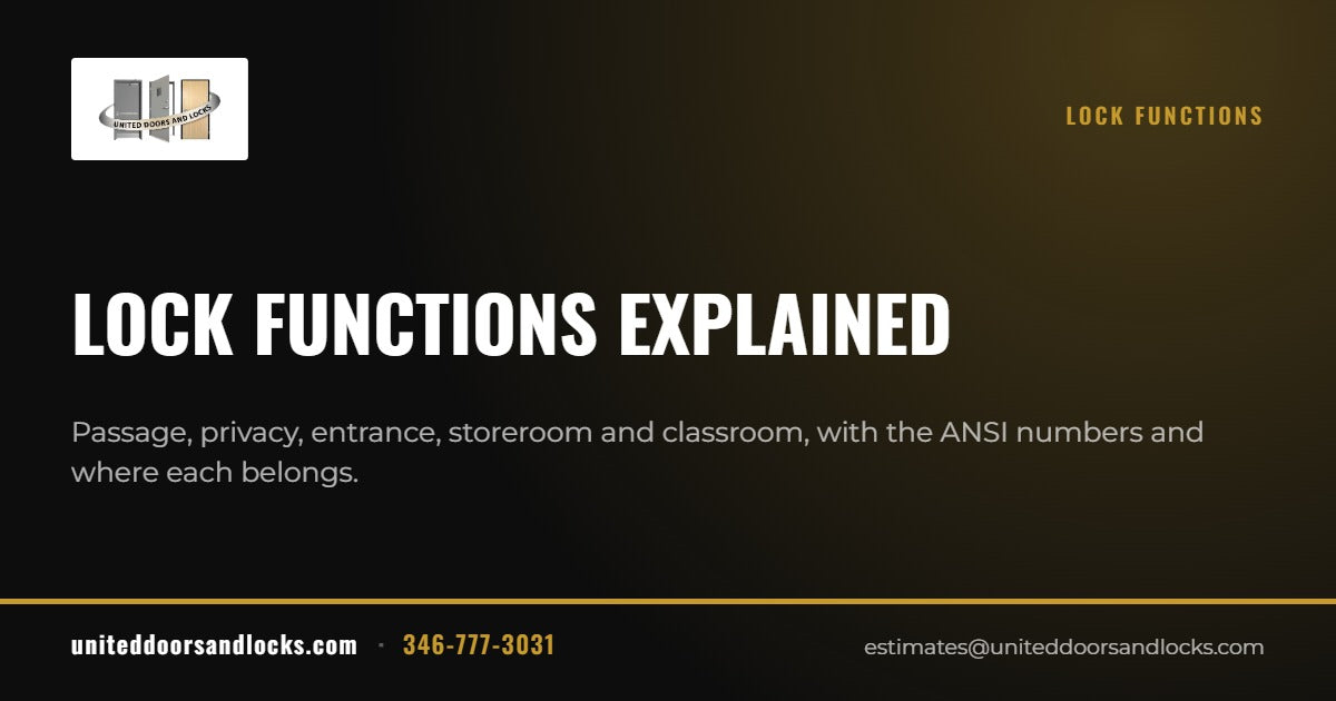 United Doors and Locks guide: Lock functions explained