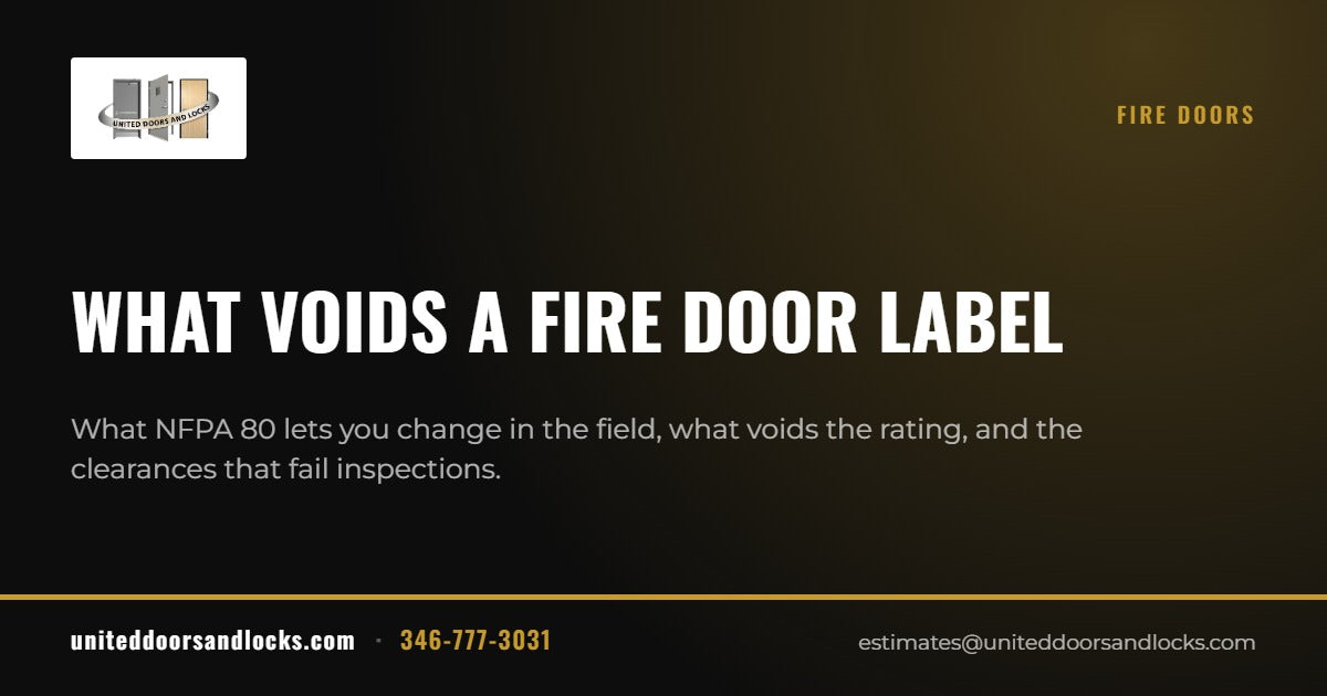 United Doors and Locks guide: What voids a fire door label