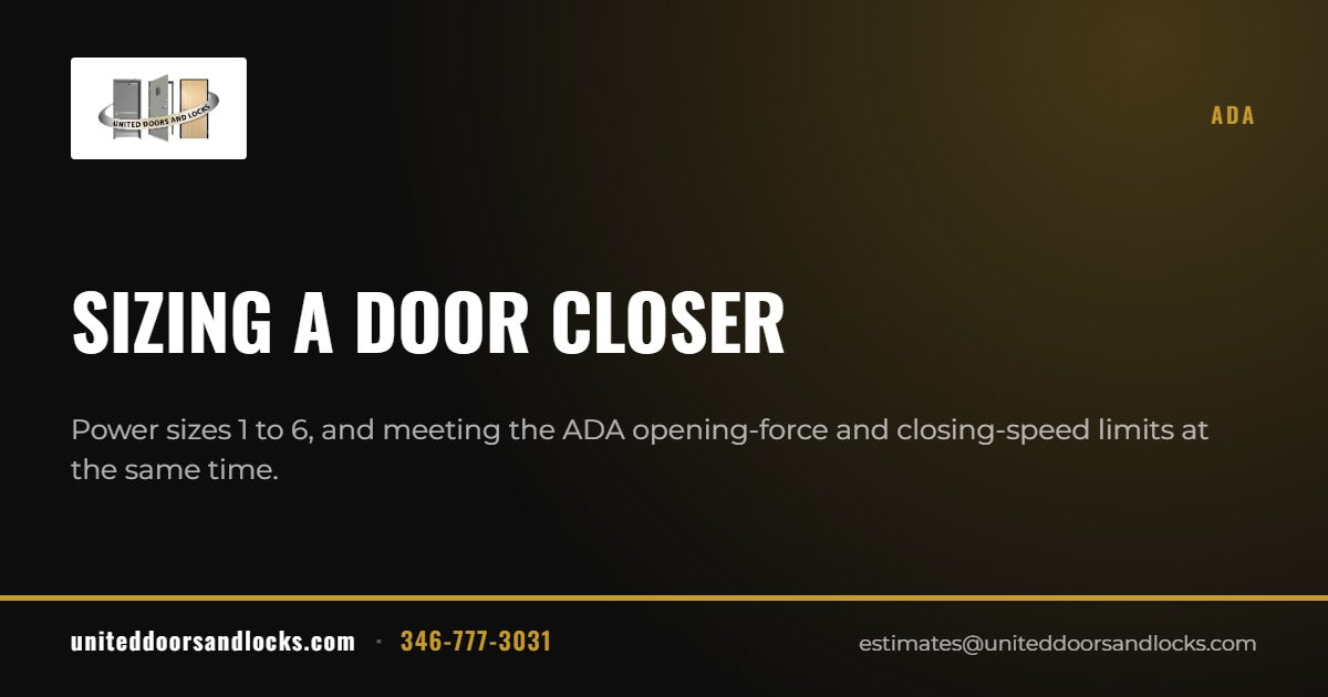 United Doors and Locks guide: Sizing a door closer