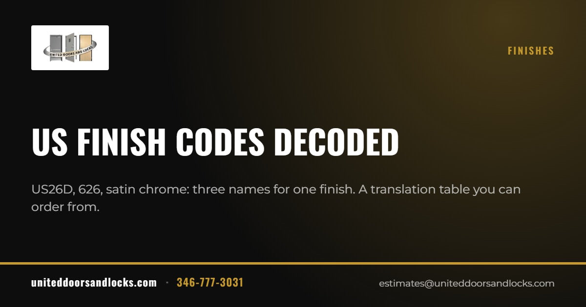 United Doors and Locks guide: US finish codes decoded