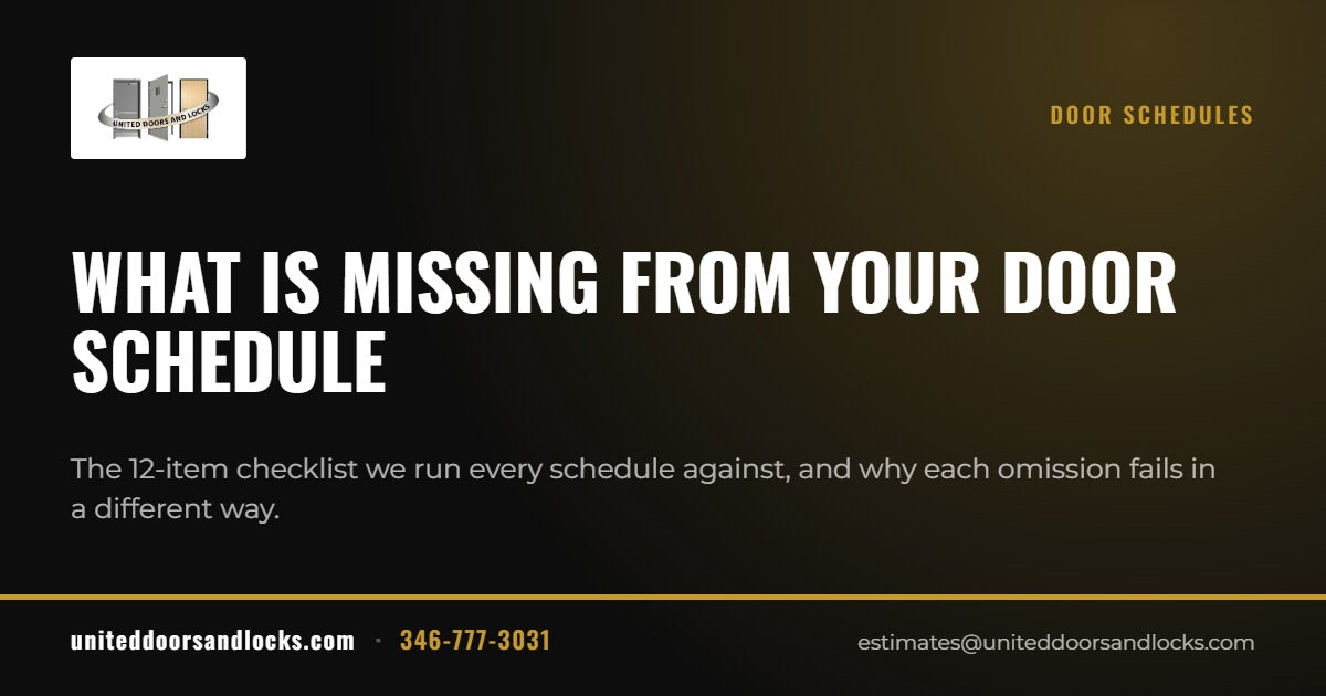 United Doors and Locks guide: What is missing from your door schedule