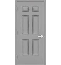 6-Panel Embossed Hollow Metal Door